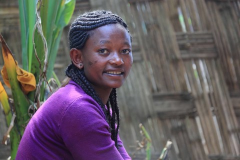 South Ethiopia, among the Dorze people, young pretty woman, Ethiopia, Africa