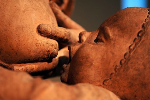 Sculpture Mother and Child (detail) by the artist Aime-Jules Dalou (1838-1902), Victoria & Albert