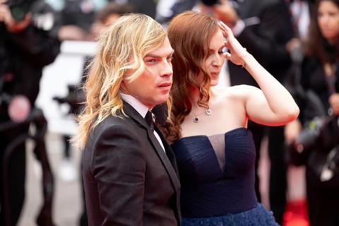 Cannes, France, 14 May 2024: Christophe Guillarme and Agatha Maksimova during the opening of the