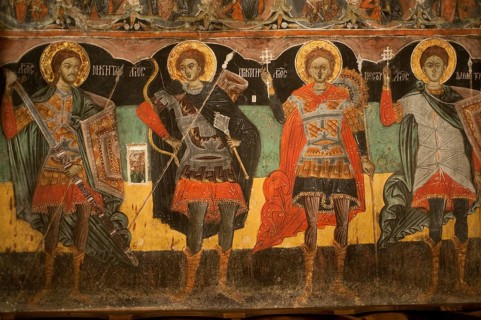 Painting in an orthodox church, church of the Nativity at Arbanasi, Bulgaria, Europe