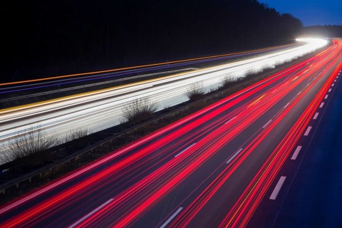 A9 motorway with heavy traffic on 15.12.2014., Beelitz, Germany, Europe