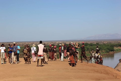 South Ethiopia, Omo region, view of the Omo river, Omo Valley among the Karo people, reception of