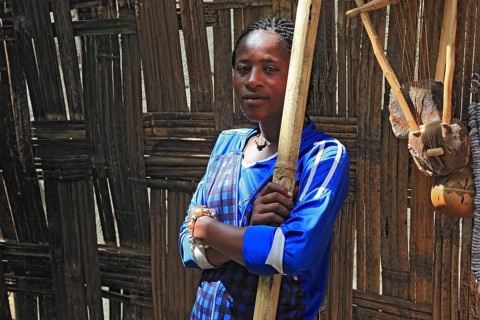 South Ethiopia, among the Dorze people, young pretty woman, Ethiopia, Africa