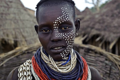 Woman from the Karo tribe, Omo valley, Ethiopia, Africa