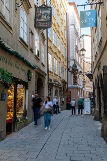 Historic advertising signs, Judengasse, City of Salzburg, Province of Salzburg, Austria, Europe