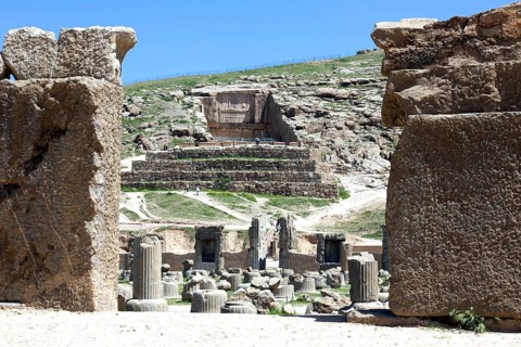 View of the ruins of Persepolis. The ancient Persian residential city of Persepolis was one of the