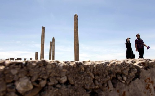 View of the ruins of Persepolis. The ancient Persian residential city of Persepolis was one of the