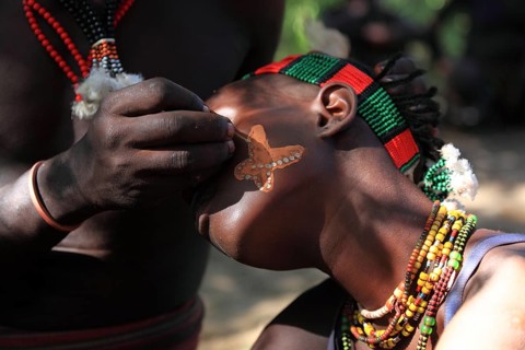 South Ethiopia, Omo region, among the Hamar tribe, Hamer, Hamma, Hammer, Amar or Amer, face