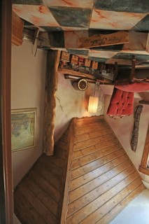 House upside down, Terfens, Tyrol, Austria, Tirolland, Europe