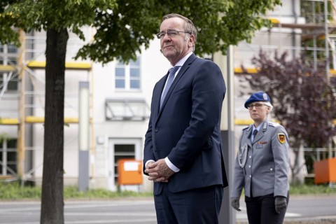 Boris Pistorius (SPD), Federal Minister of Defence, photographed during the reception of the