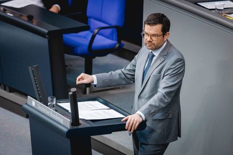 Marco Buschmann, Federal Minister of Justice, speaks on the Bureaucracy Reduction Act at the 170th