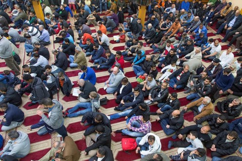 Muslims in Berlin gathered for prayer on 1 May 2015 at the Dar Assalam Mosque, Neukoelln Meeting