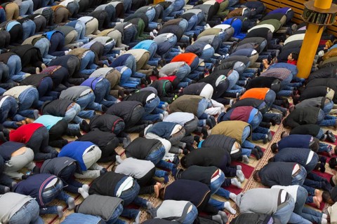 Muslims in Berlin gathered for prayer on 1 May 2015 at the Dar Assalam Mosque, Neukoelln Meeting