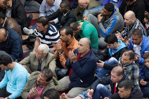 Muslims in Berlin gathered for prayer on 1 May 2015 at the Dar Assalam Mosque, Neukoelln Meeting