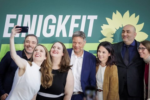 Terry Reintke, lead candidate for the European elections of Buendnis 90/DIE Gruenen, Ricarda Lang,