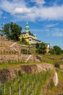 Weingut am Goldenen Wagen. The Spitzhaus is a former summer residence in the Saxon town of Radebeul