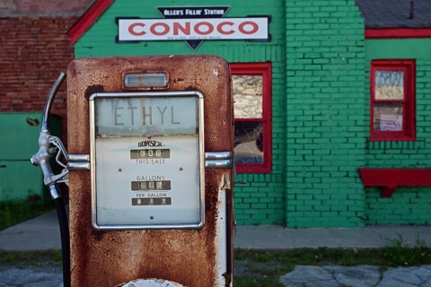 Allen's Filling Station, historic petrol station on Route 66, Commerce, Oklahoma