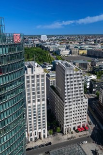 Bahntower, Beisheim Centre, Holocaust Memorial, Potsdamer Platz in Berlin, Germany, Europe