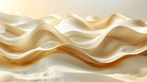 Abstract beige and cream wavy patterns with a smooth, serene atmosphere, AI generated