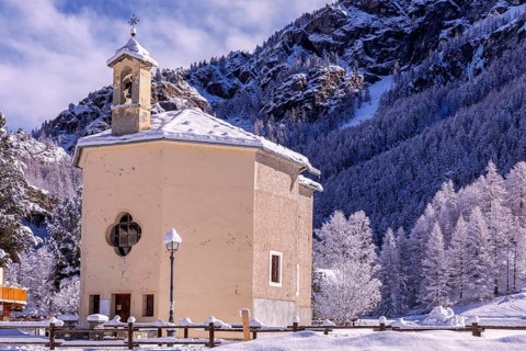 The Sainte Anne Chapel, Lillaz, Aosta, Italy, Europe