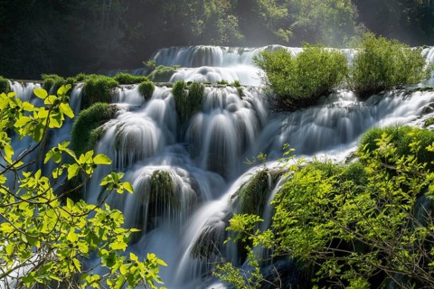 Waterfall in Krka National Park, Krka Waterfalls, Dalmatia, Croatia, Europe