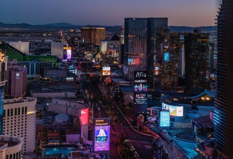 Casinos along Las Vegas Boulevard in Las Vegas, Nevada, United States of America, USA, North
