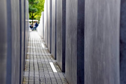 Holocaust memorial in Berlin, Germany Holocaust memorial in Berlin, Germany, Europe, Narrow path