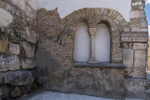 East side of the former Romanesque chapel of St George and Afra, 12th century, Regensburg, Upper