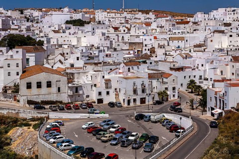 Residential buildings in the old town, Arcos, Andalusia, Spain, Europe