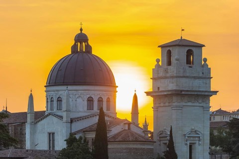 Sunset, Parraccia di San Giorgio church in Braida and the Campanile di San Giorgio tower in Braida,