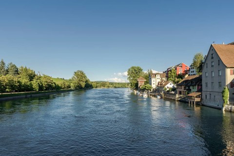 Hochrhein near Diessenhofen, Canton Thurgau, Switzerland, Europe