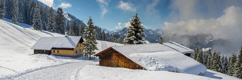 Panorama Hoehenweg, Kleinwalsertal, Allgaeu Alps, Vorarlberg, Austria, Europe