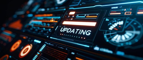 Computer and business security concept, system updates and privacy protection, AI generated
