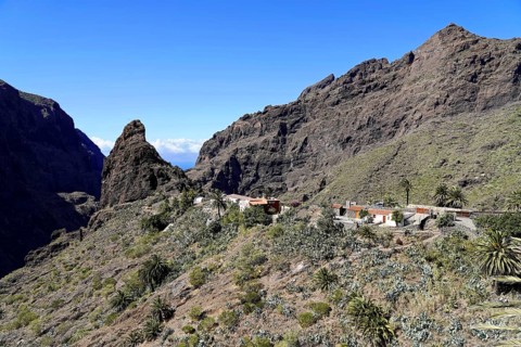 Mountain village Masca, Masca Gorge, Montana Teno Mountains, Tenerife, Canary Islands, Spain,