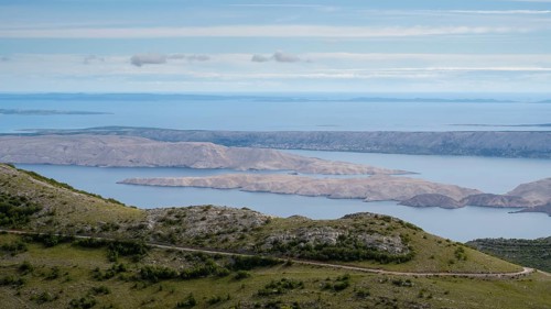 View of the island of Pag, Zadar, Dalmatia, Croatia, Europe