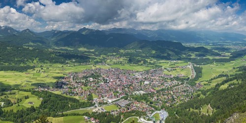 Panorama from Schattenberg, 1692m, on Oberstdorf, Allgaeu, Bavaria, Germany, Europe