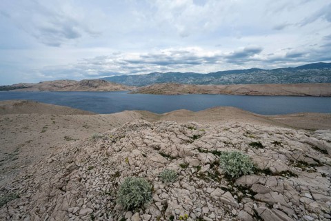 Paska Vrata, lunar landscape, island of Pag, Zadar, Dalmatia, Croatia, Europe