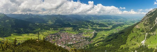 Panorama from Schattenberg, 1692m, on Oberstdorf, Allgaeu, Bavaria, Germany, Europe