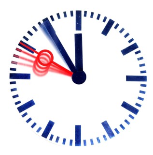 The clock is ticking, a railway station clock with a moving second hand