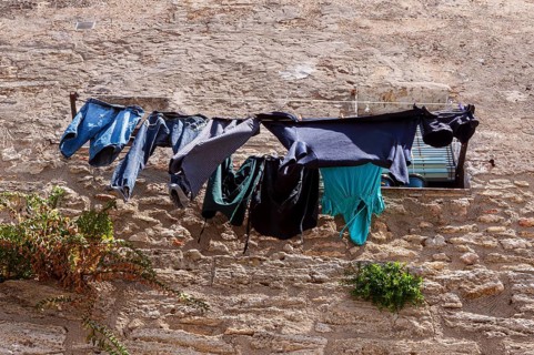 Laundry on the washing line, Vejer, Andalusia, Spain, Europe