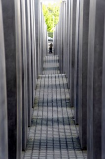 Holocaust memorial in Berlin, Germany Holocaust memorial in Berlin, Germany, Europe, Narrow path