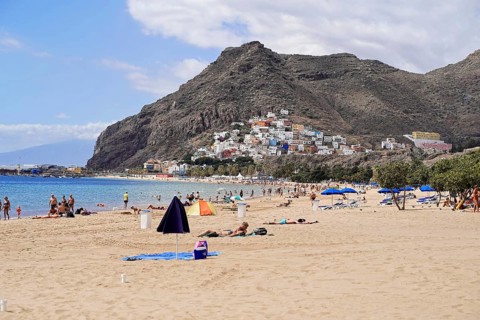 Sandy beach beach Playa de Las Teresitas, near San Andres, Tenerife, Canary Islands, Spain, Europe,