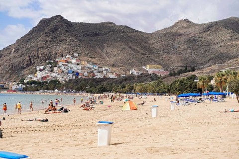 Sandy beach beach Playa de Las Teresitas, near San Andres, Tenerife, Canary Islands, Spain, Europe,