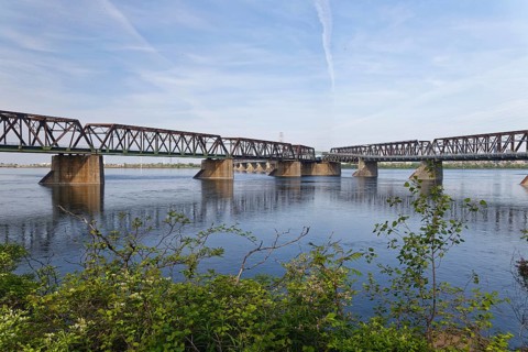 Architecture, Victoria Bridge over the Saint Lawrence River, Province of Quebec, Canada, North