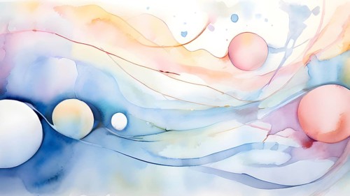 Abstract illustration embodies mindfulness meditation with gentle swirling patterns in pastel