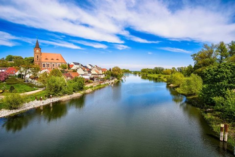 Fuerstenberg Oder on the Oder-Spree Canal, Eisenhuettenstadt, Brandenburg, Germany, Europe