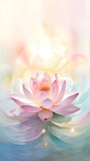 Abstract illustration embodies mindfulness meditation with gentle swirling patterns in pastel