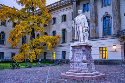 Memorial to Hermann von Helmholtz, Court of Honour of the Humboldt University, Berlin, Germany,