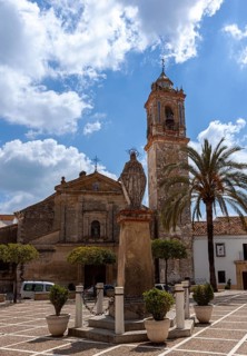 Small church on the market square, Bornos, Andalusia, Spain, Europe
