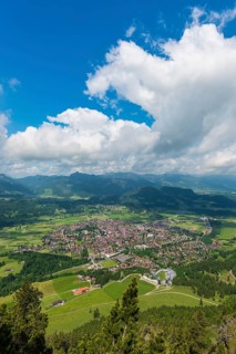 Panorama from Schattenberg, 1692m, on Oberstdorf, Allgaeu, Bavaria, Germany, Europe